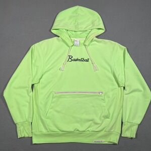 Nike Basketball Hoodie Mens M Neon Green Standard Issue Pullover Sweatshirt